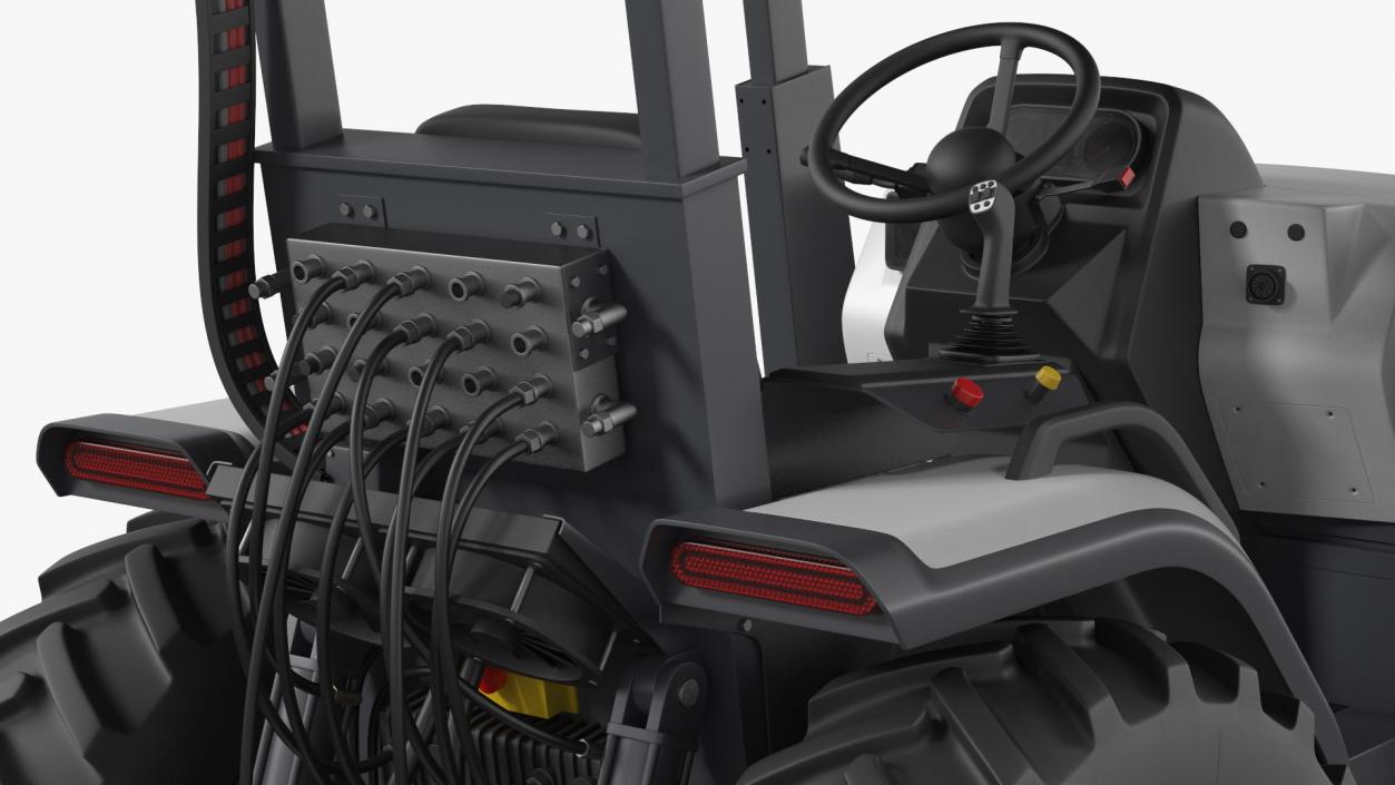 Autonomous Electric Tractor Rigged 3D model