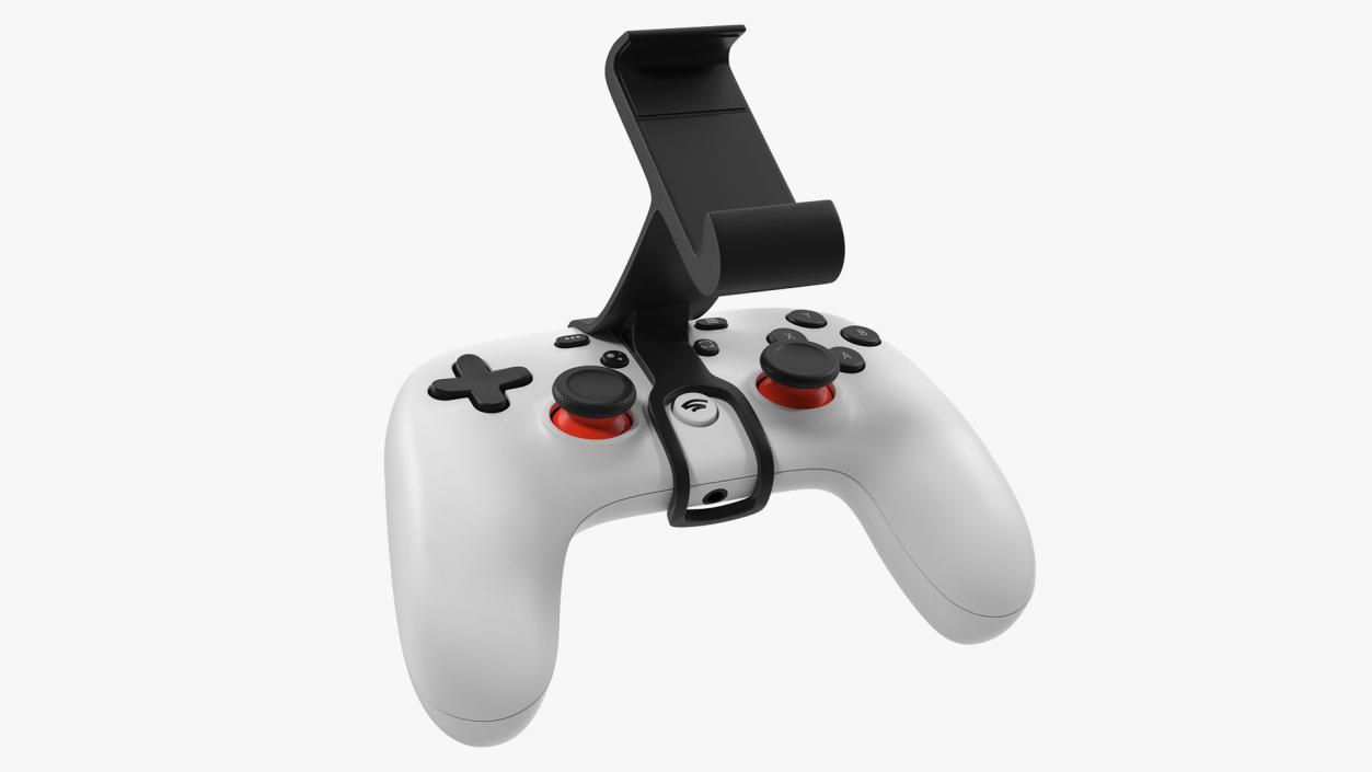 Google Stadia Controller with Phone Mount White 3D