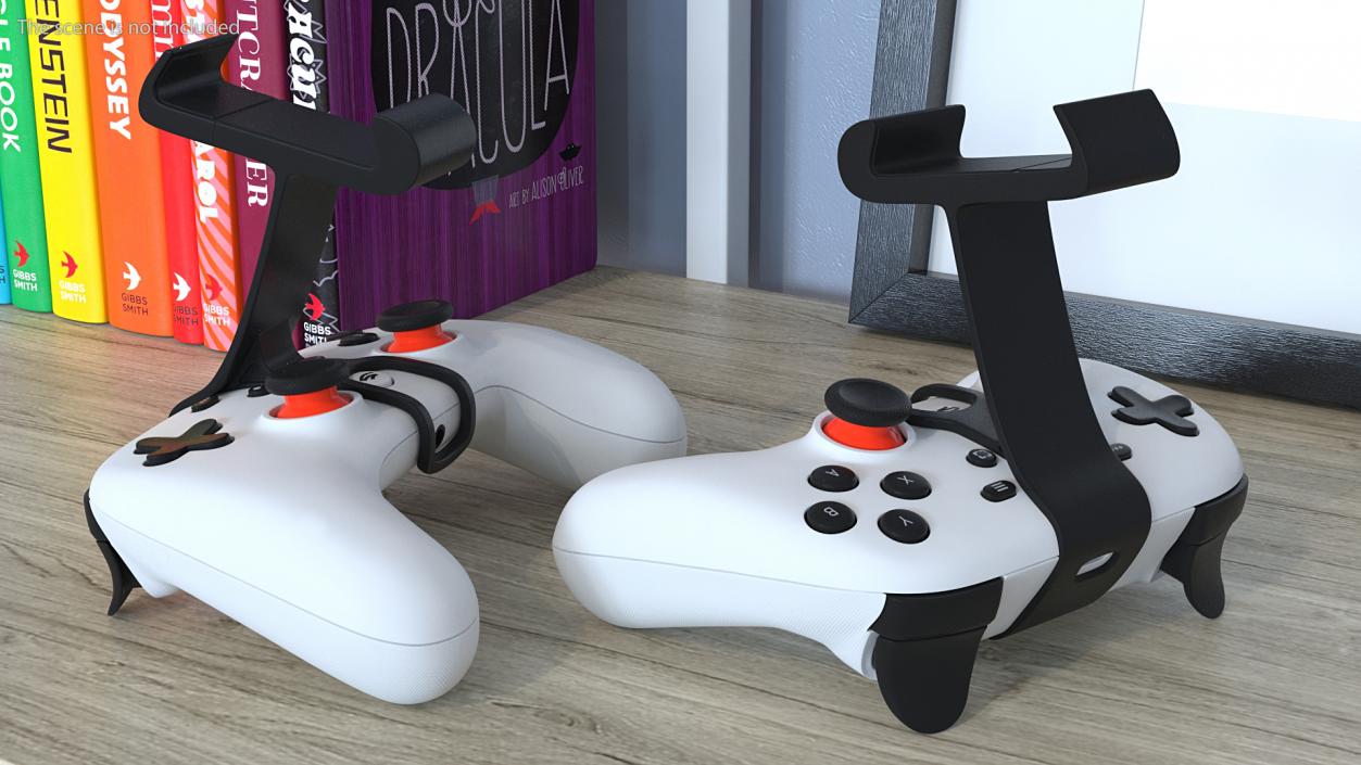 Google Stadia Controller with Phone Mount White 3D