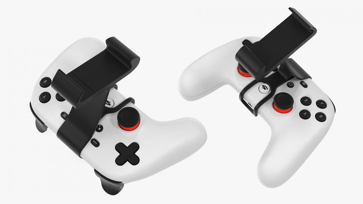 Google Stadia Controller with Phone Mount White 3D