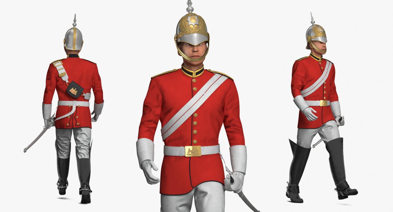 3D British Royal Lifeguard Walking Pose