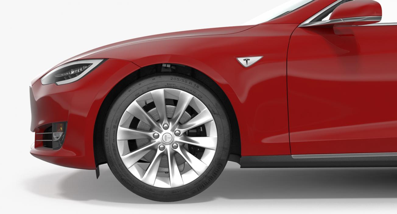 Tesla Model S 90D 2017 Rigged 3D model