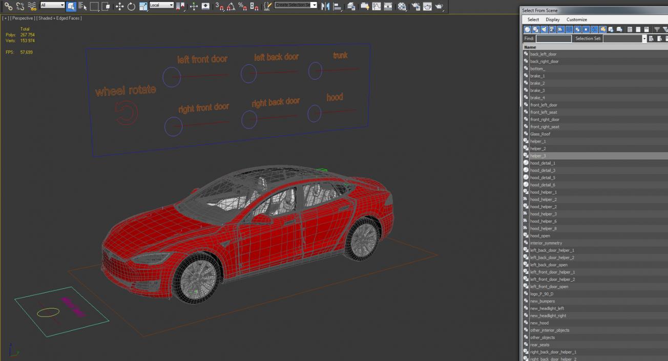 Tesla Model S 90D 2017 Rigged 3D model