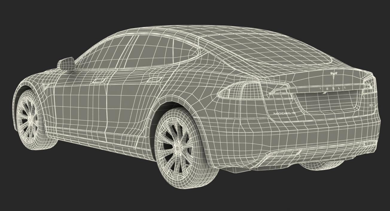 Tesla Model S 90D 2017 Rigged 3D model