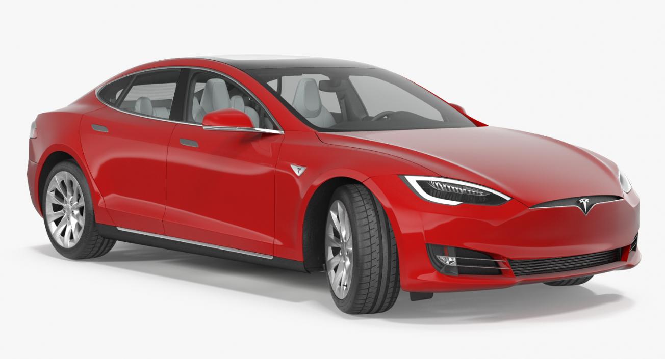 Tesla Model S 90D 2017 Rigged 3D model