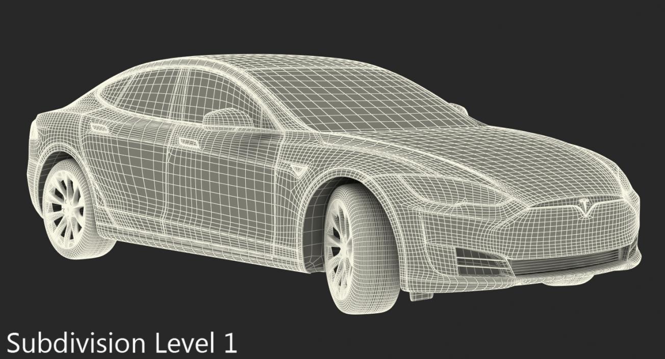 Tesla Model S 90D 2017 Rigged 3D model