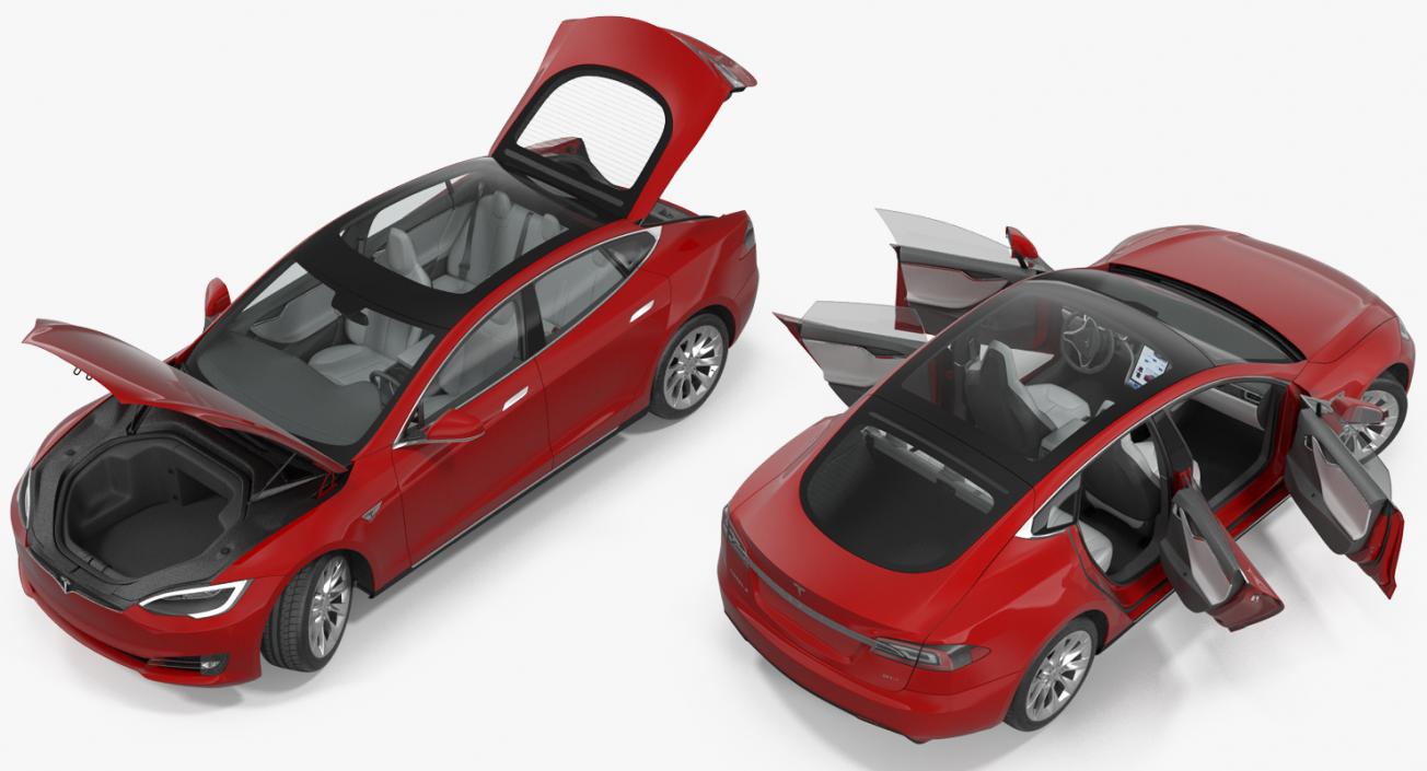 Tesla Model S 90D 2017 Rigged 3D model