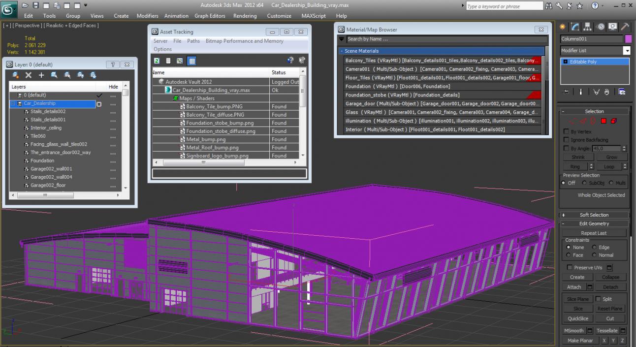 3D Car Dealership Building model