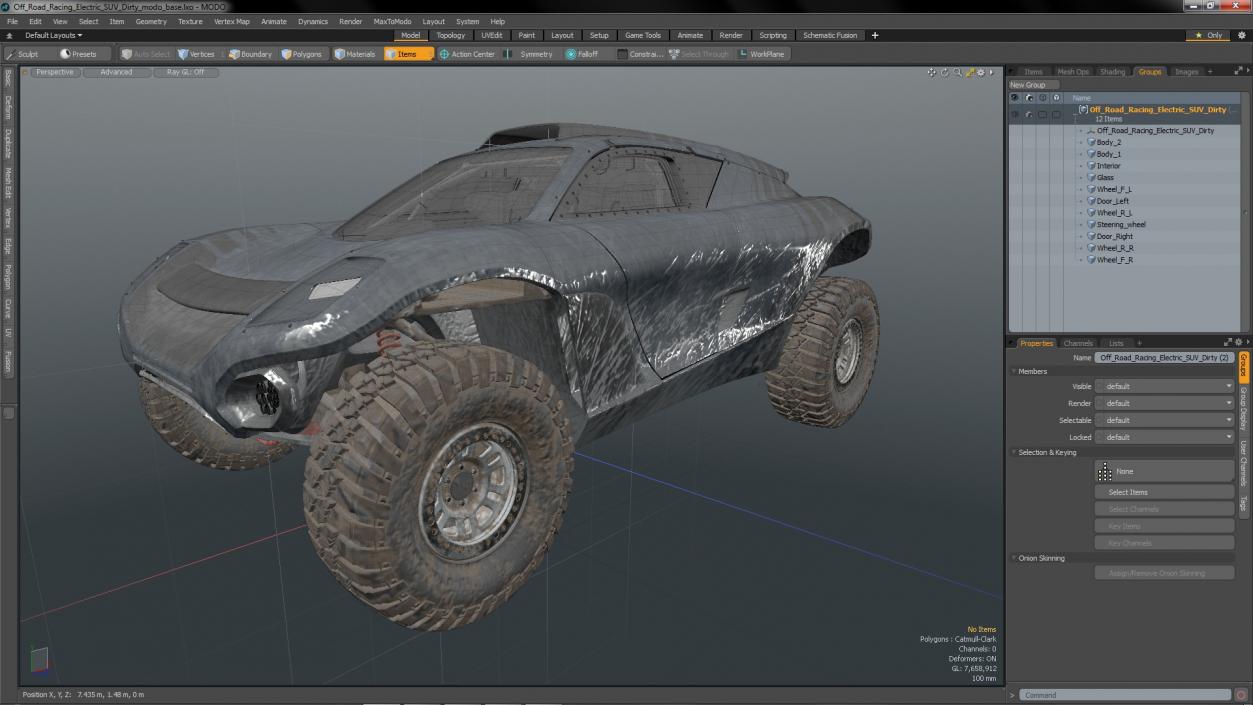 Off Road Racing Electric SUV Dirty 3D model