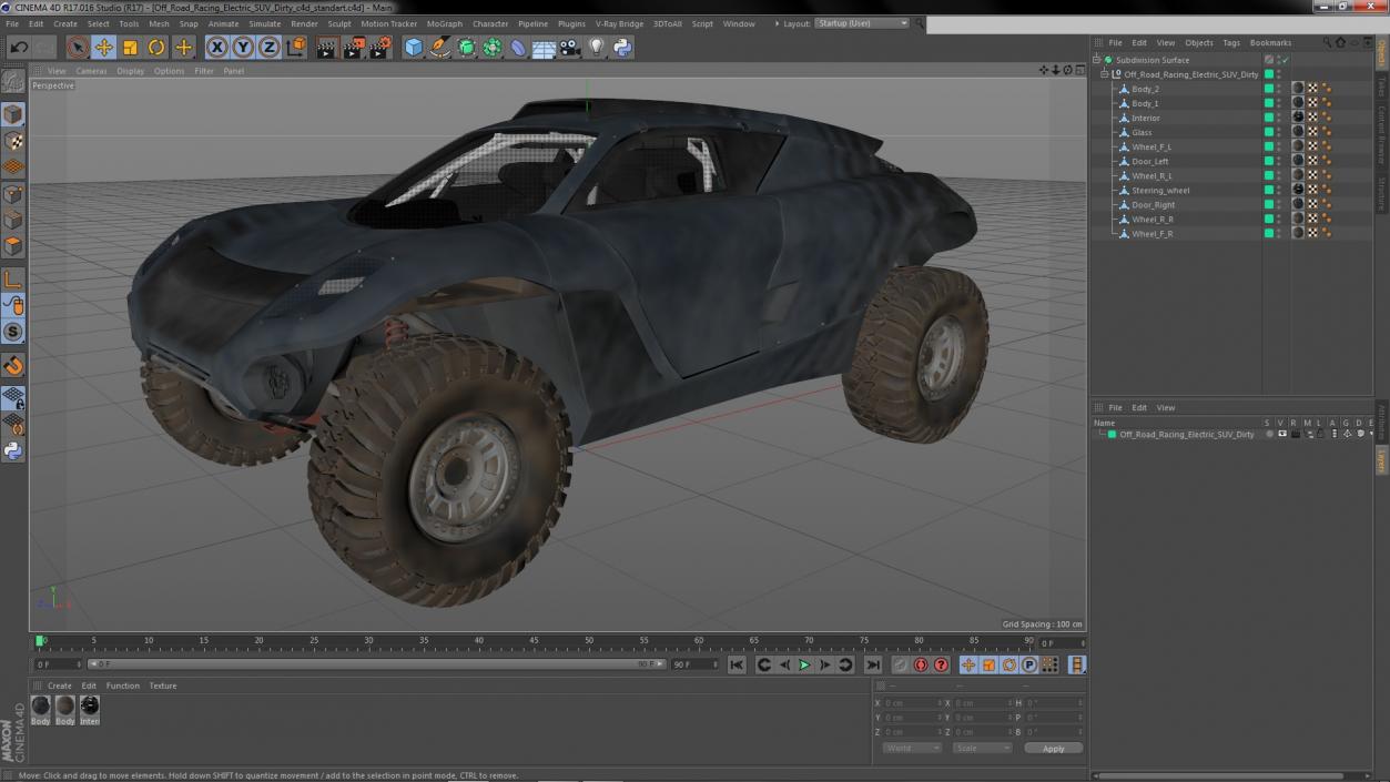 Off Road Racing Electric SUV Dirty 3D model