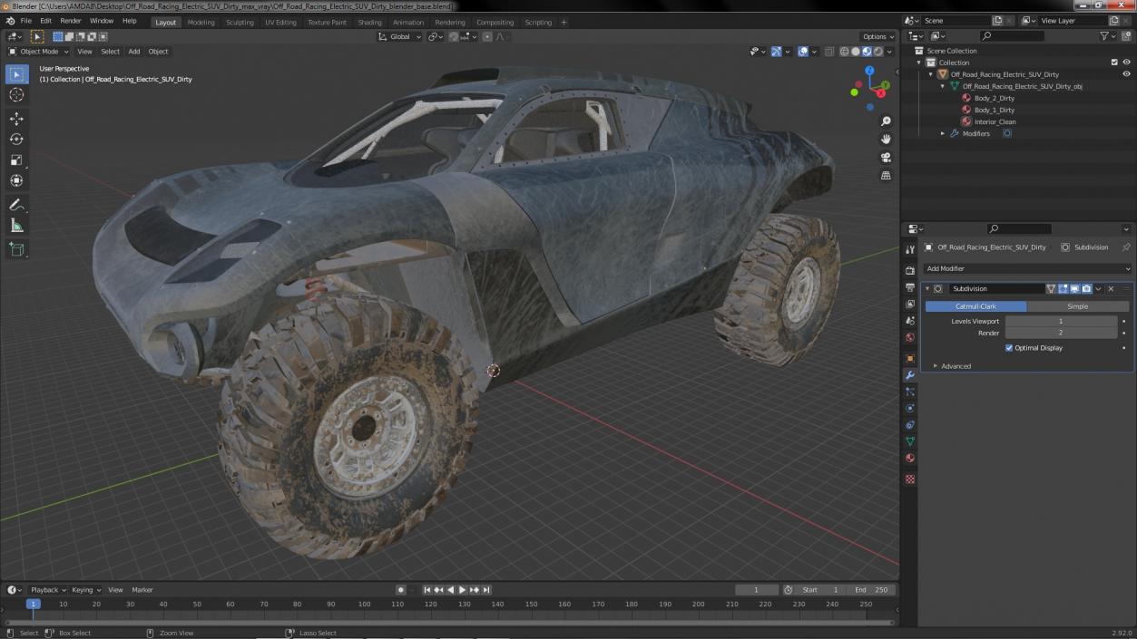 Off Road Racing Electric SUV Dirty 3D model