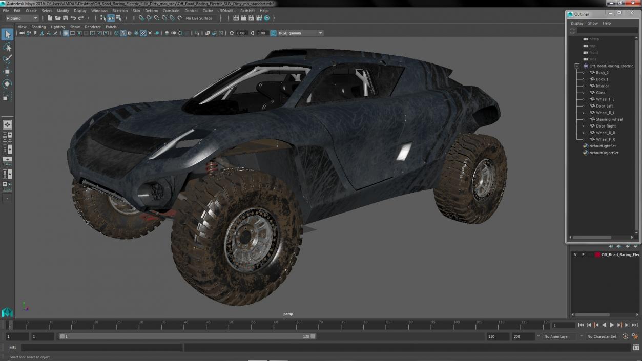 Off Road Racing Electric SUV Dirty 3D model