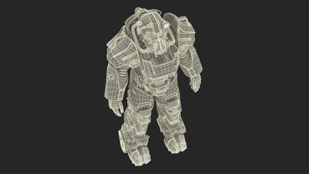 3D Fallout Power Armor T 60 with Rifle for 3D Print model