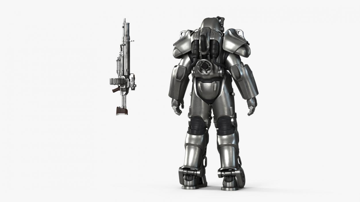 3D Fallout Power Armor T 60 with Rifle for 3D Print model