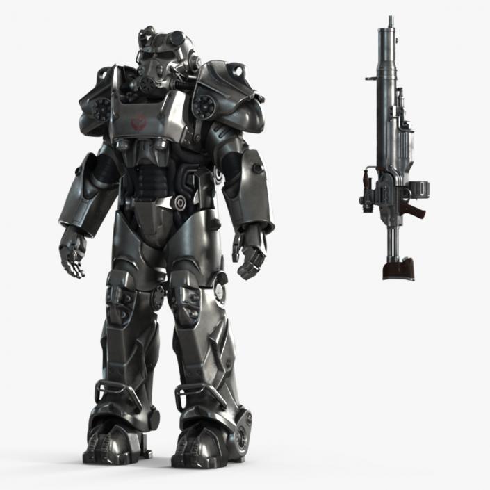 3D Fallout Power Armor T 60 with Rifle for 3D Print model