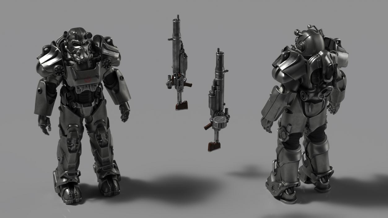 3D Fallout Power Armor T 60 with Rifle for 3D Print model