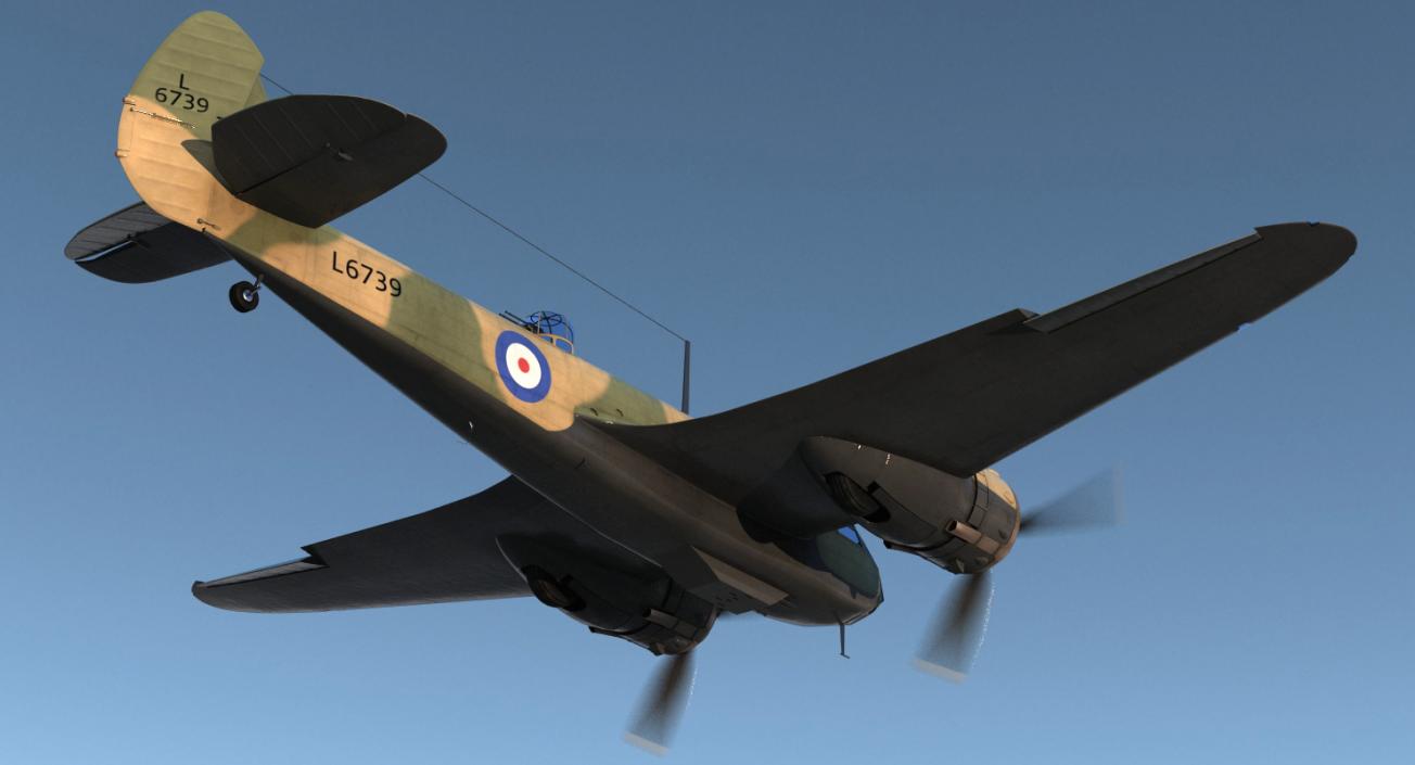 3D British Light Bomber Aircraft Bristol Blenheim