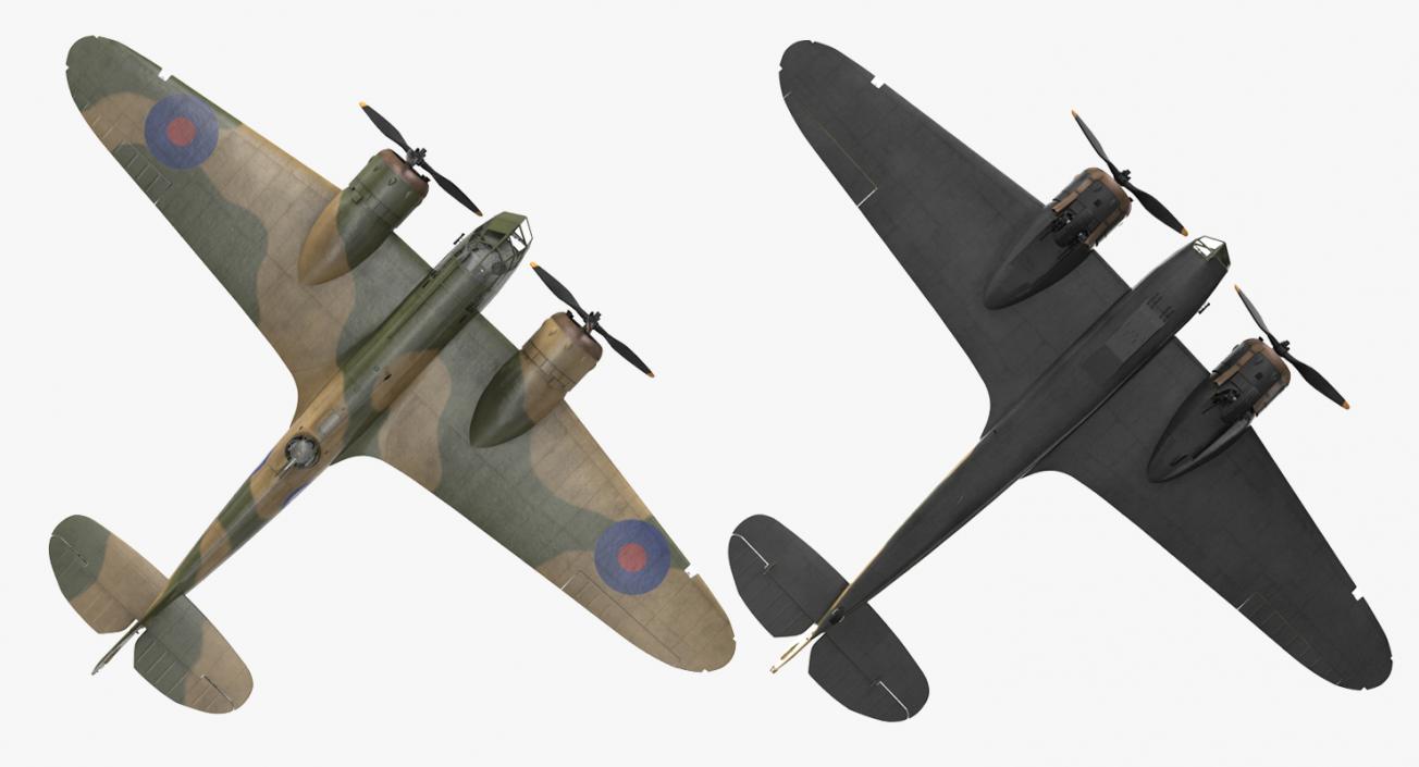 3D British Light Bomber Aircraft Bristol Blenheim