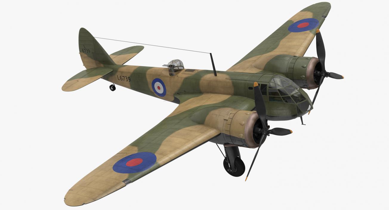 3D British Light Bomber Aircraft Bristol Blenheim