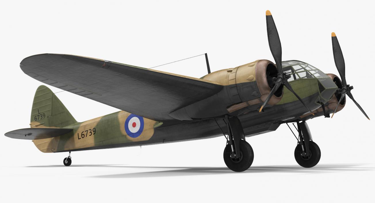 3D British Light Bomber Aircraft Bristol Blenheim