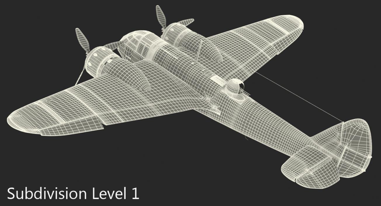 3D British Light Bomber Aircraft Bristol Blenheim