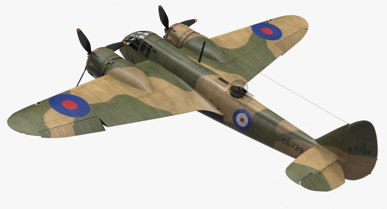 3D British Light Bomber Aircraft Bristol Blenheim