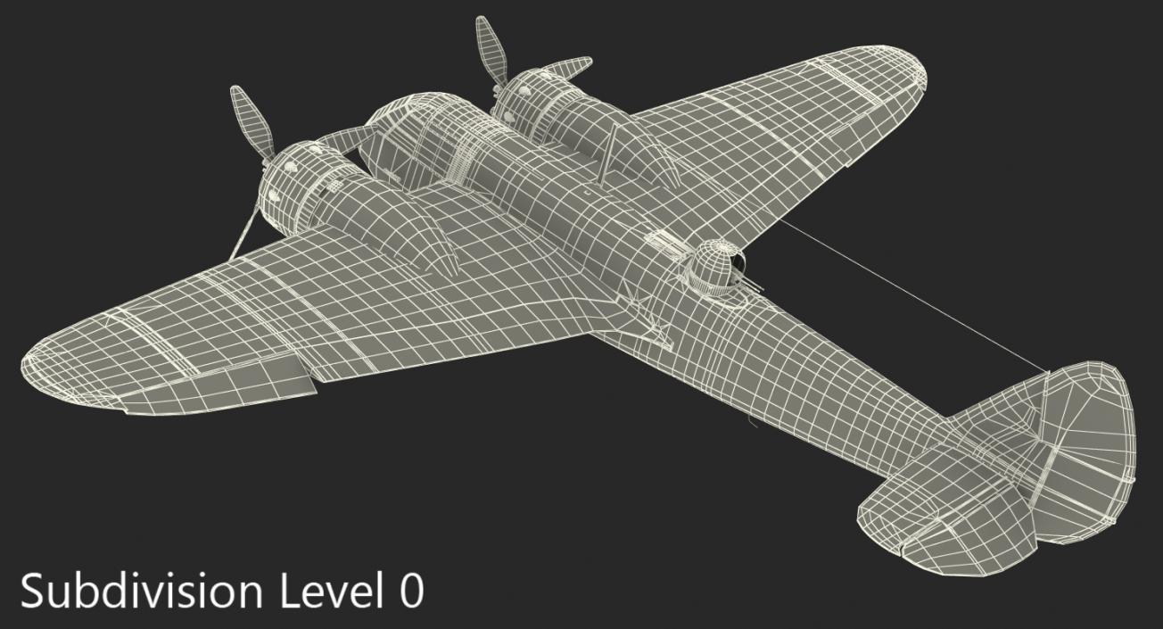 3D British Light Bomber Aircraft Bristol Blenheim