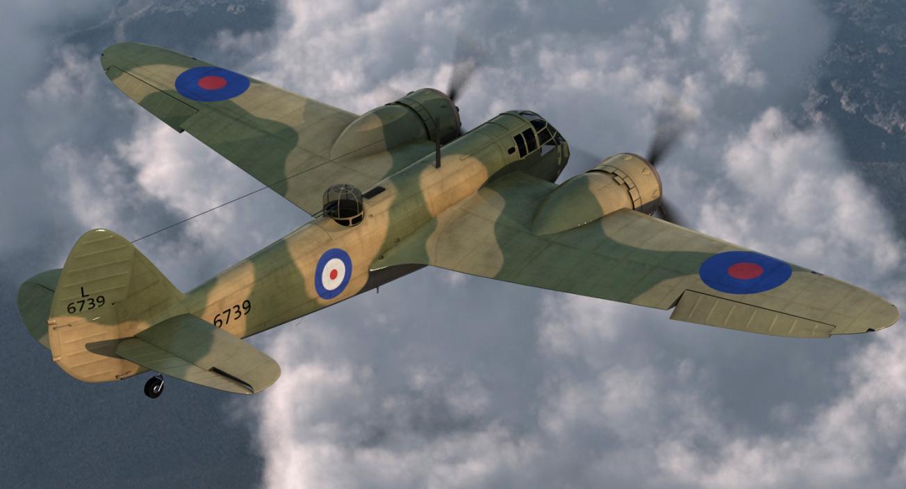 3D British Light Bomber Aircraft Bristol Blenheim