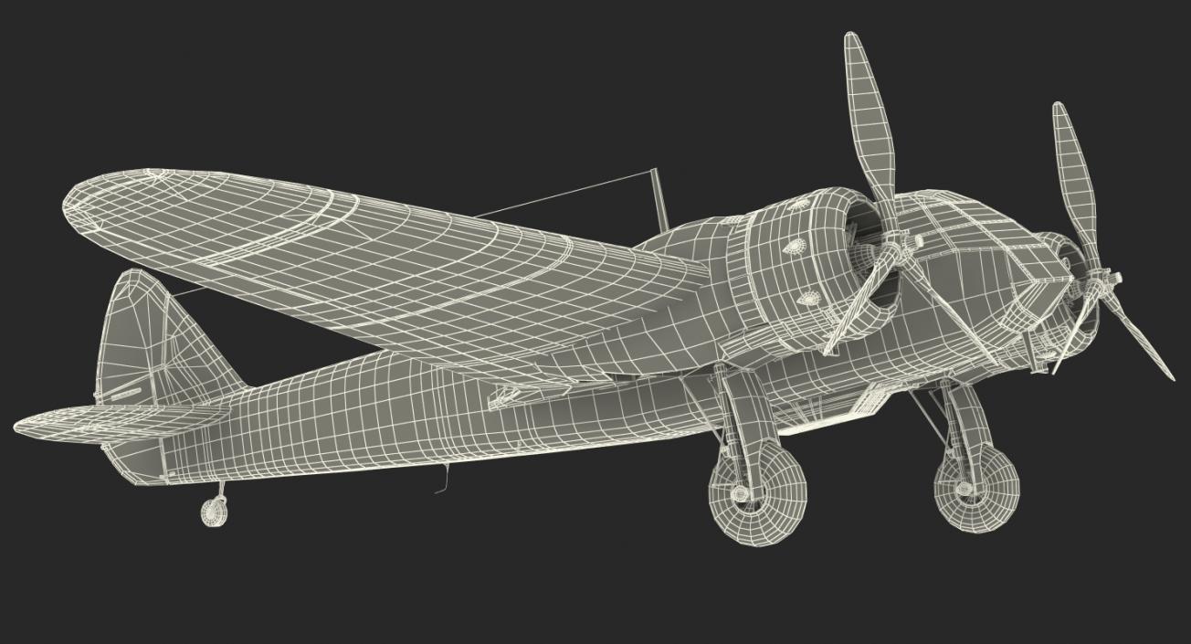 3D British Light Bomber Aircraft Bristol Blenheim