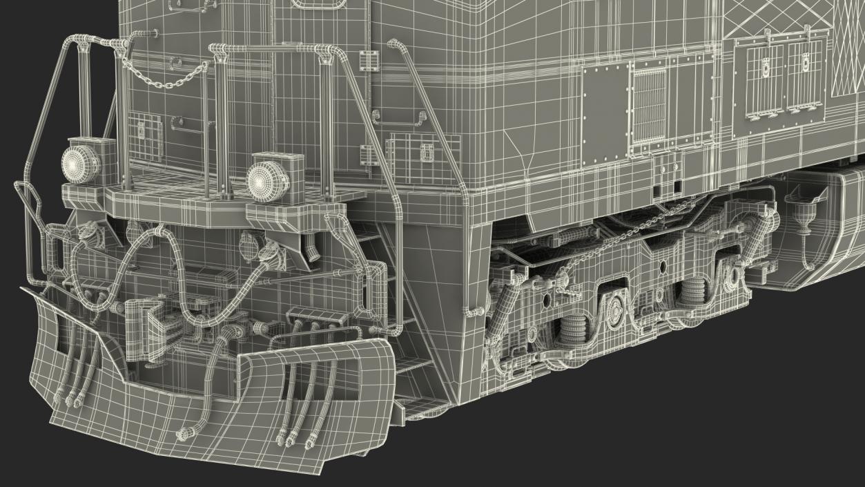 3D model Red Train Locomotive With Tank