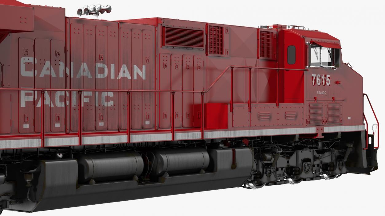 3D model Red Train Locomotive With Tank