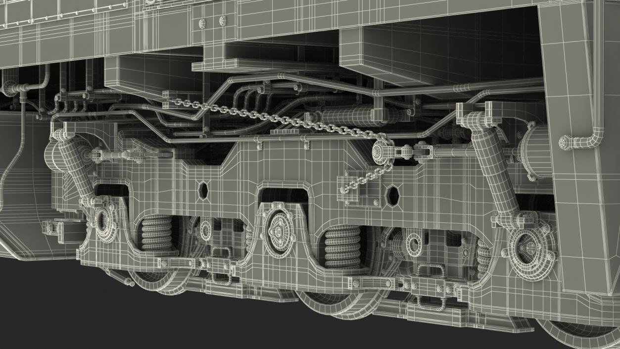 3D model Red Train Locomotive With Tank