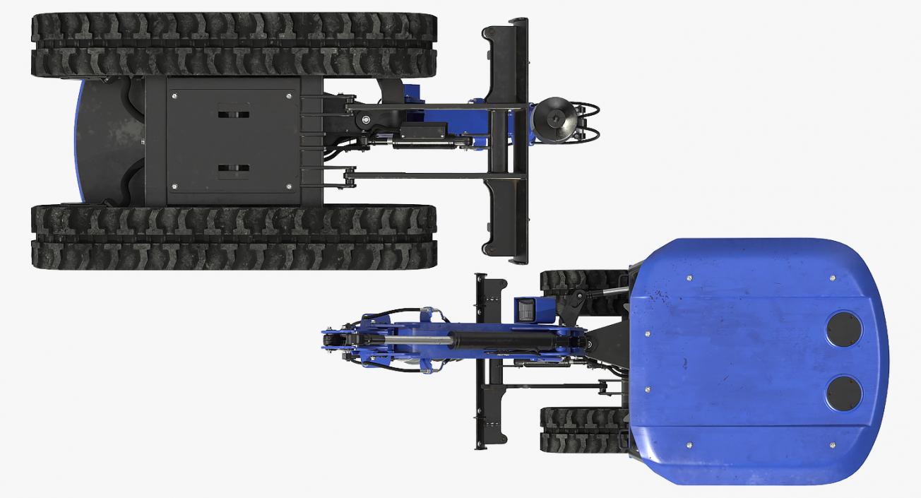 Mini Excavator with Earth Drill Generic 3D model