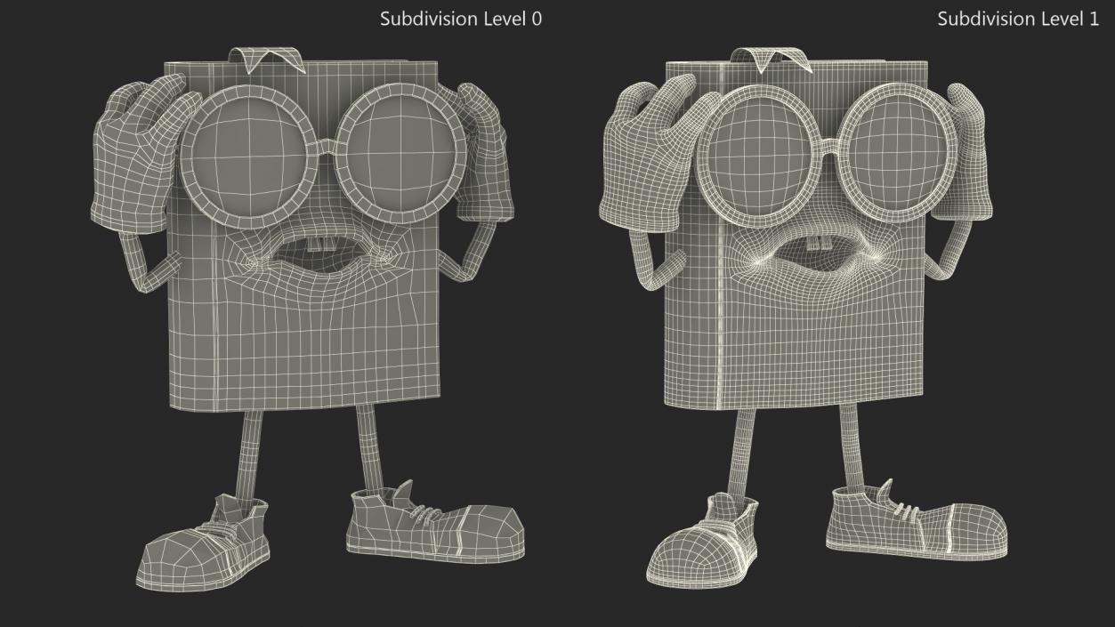 Yellow Book Character Tired Pose 3D