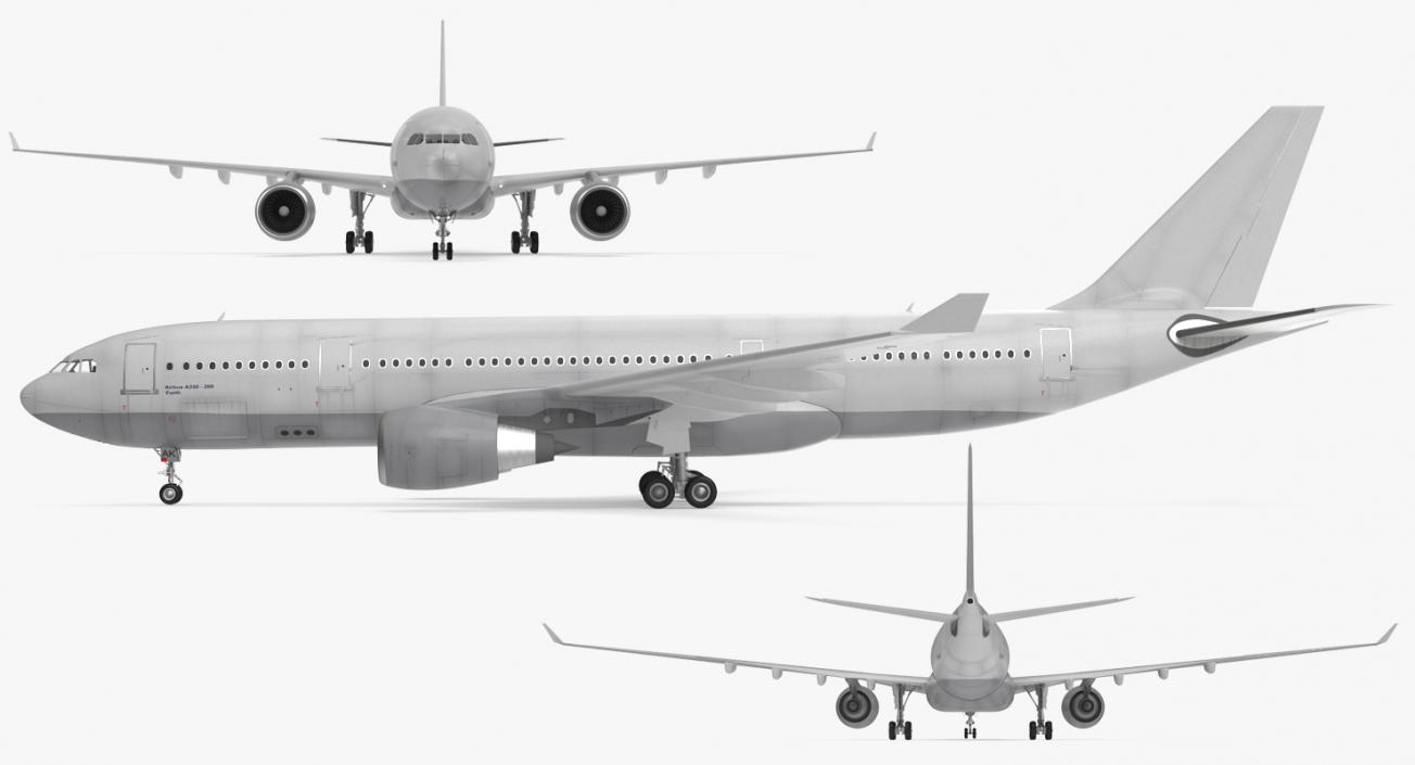 3D Jet Airliner Airbus A330 200 Generic Rigged model