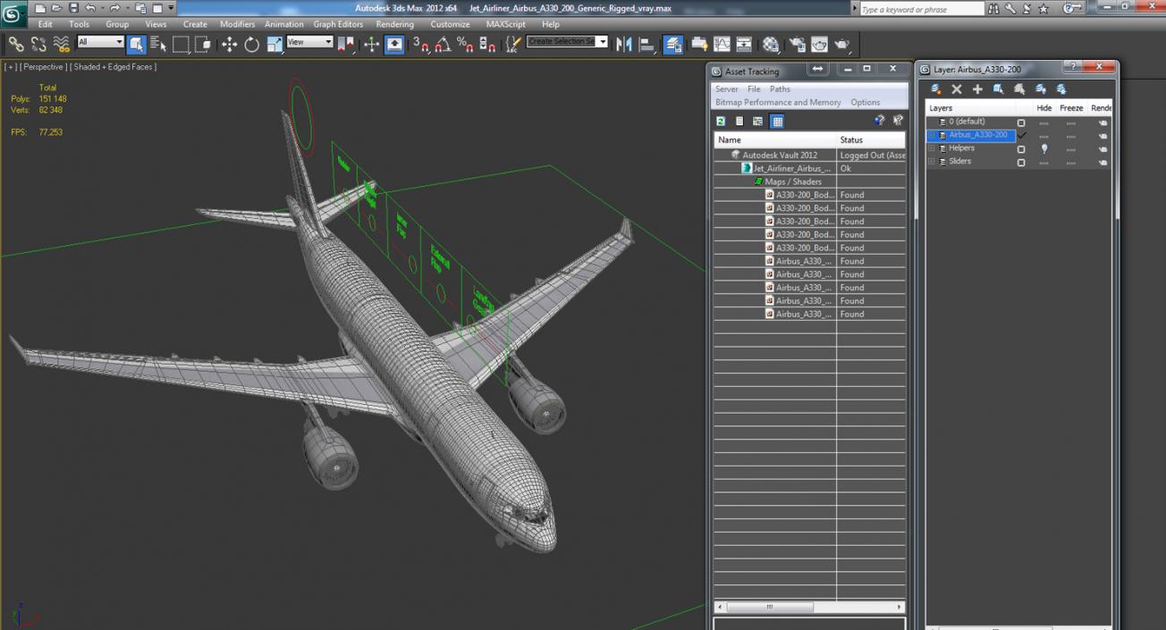 3D Jet Airliner Airbus A330 200 Generic Rigged model