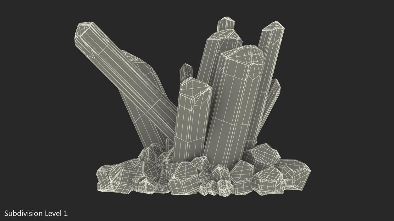 3D Clear Quartz Crystals