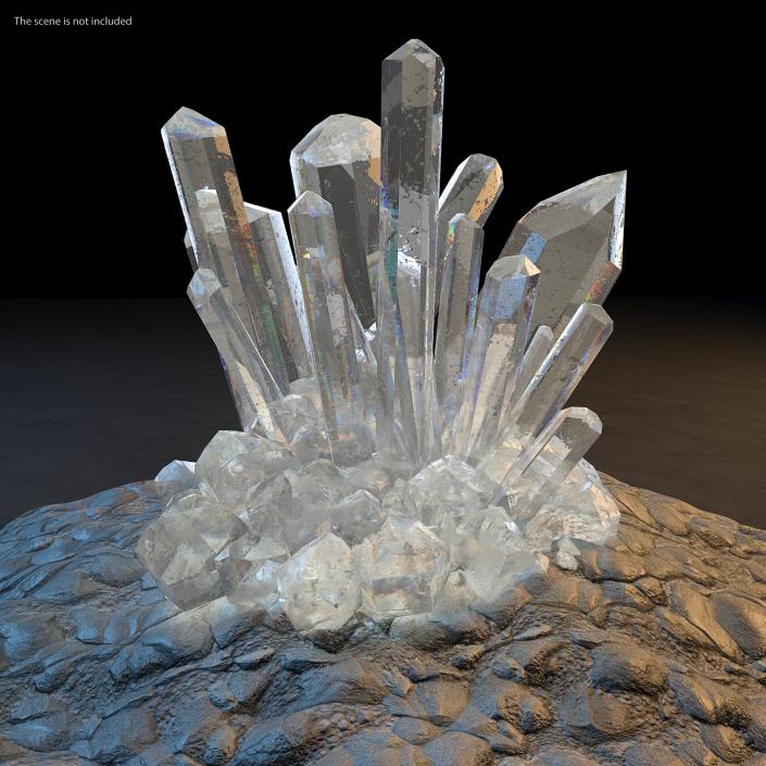 3D Clear Quartz Crystals