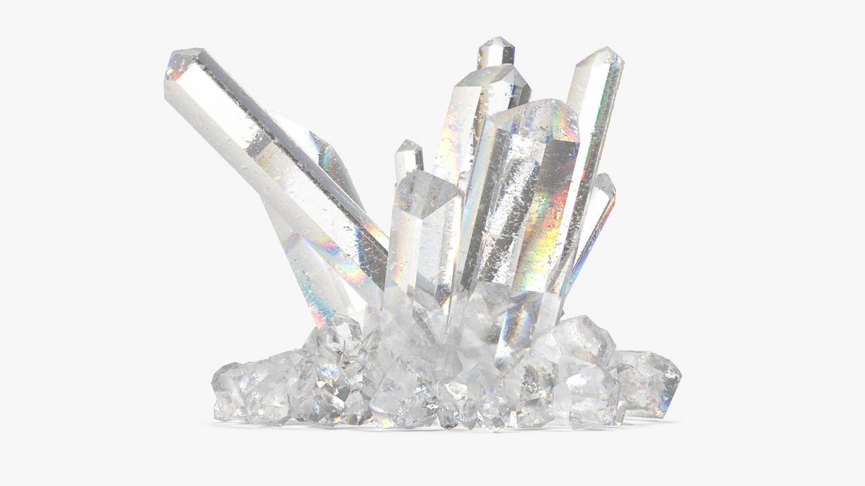 3D Clear Quartz Crystals