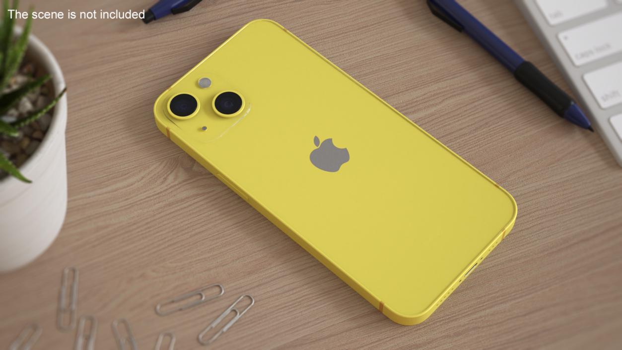 3D iPhone 14 Yellow