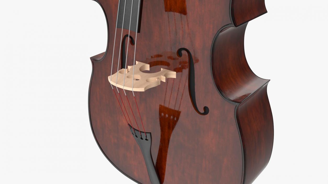 3D Wooden Double-Bass model