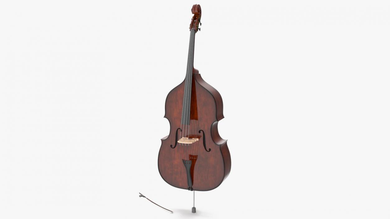 3D Wooden Double-Bass model