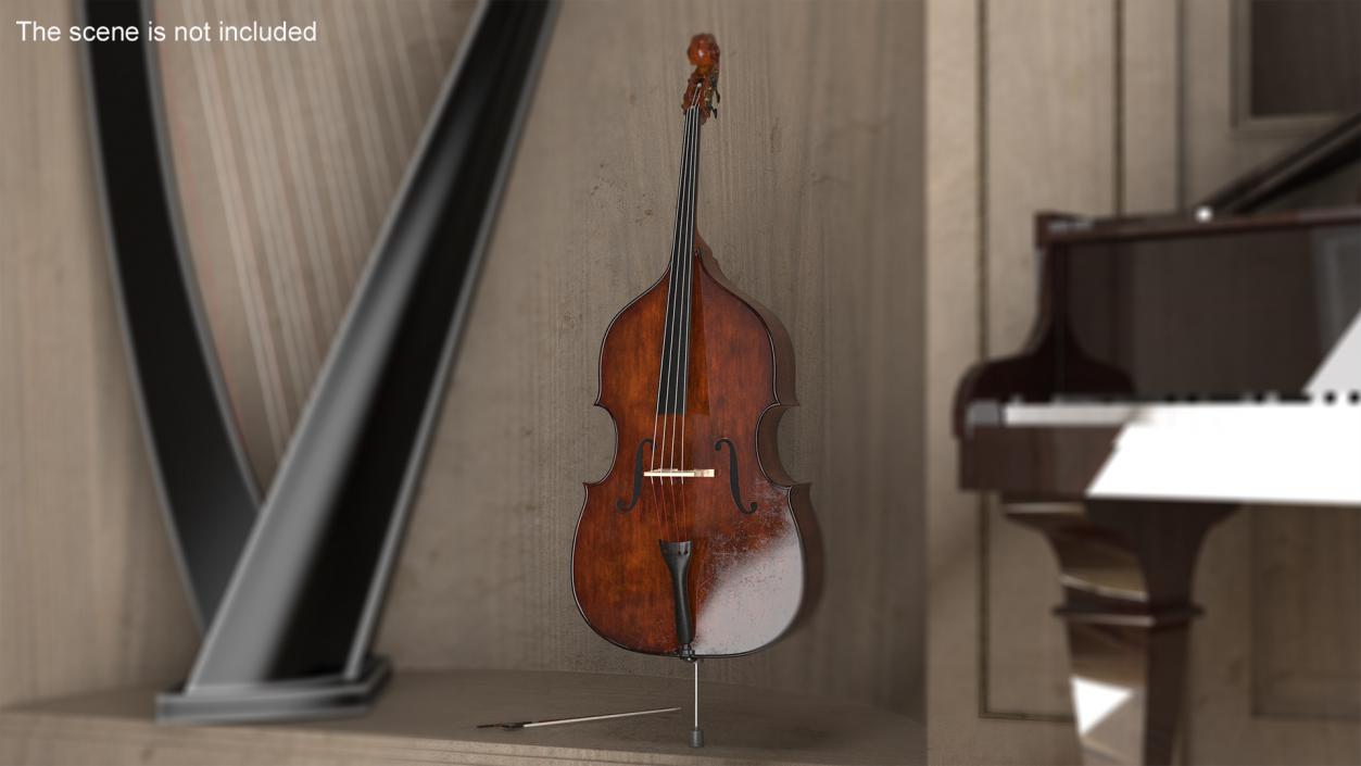 3D Wooden Double-Bass model