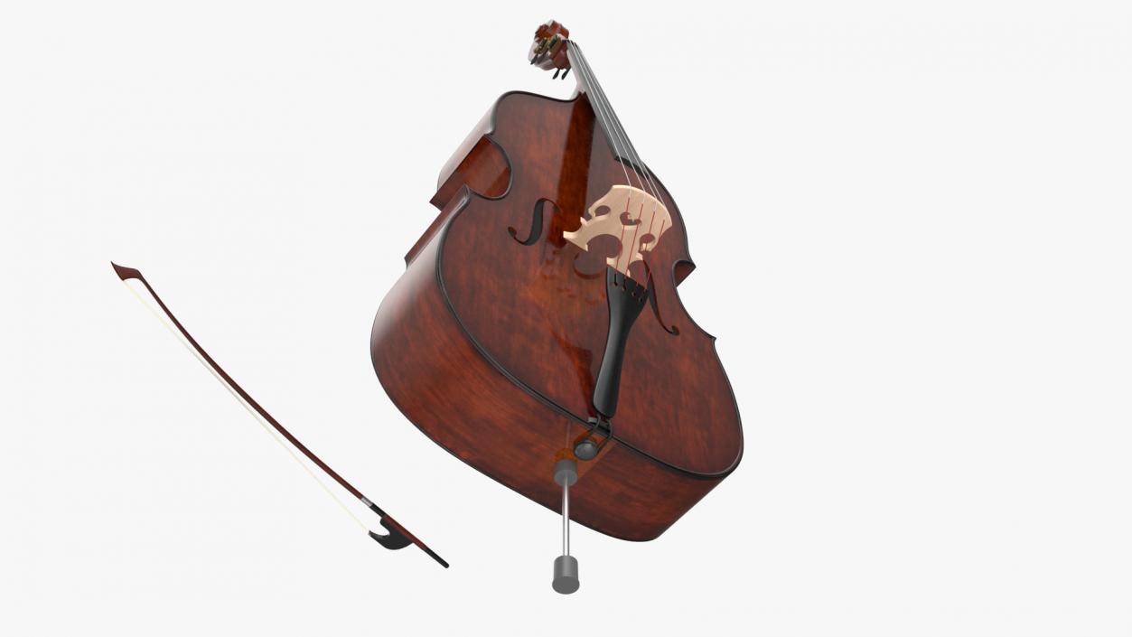 3D Wooden Double-Bass model