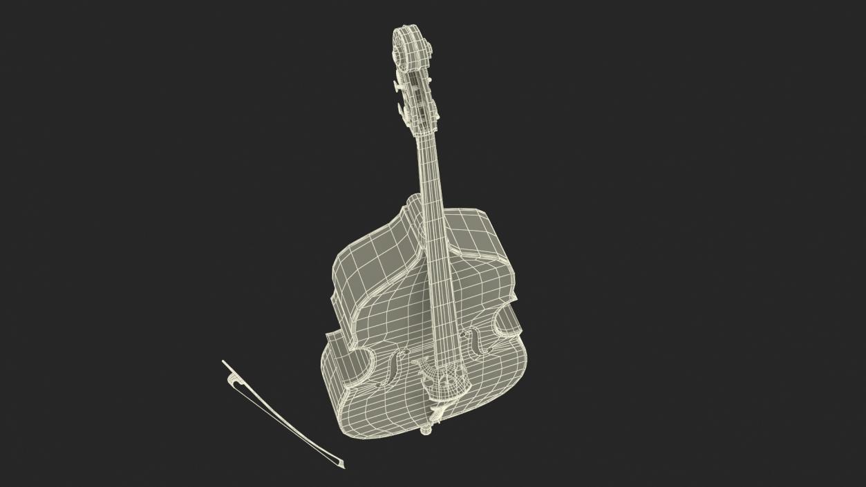 3D Wooden Double-Bass model