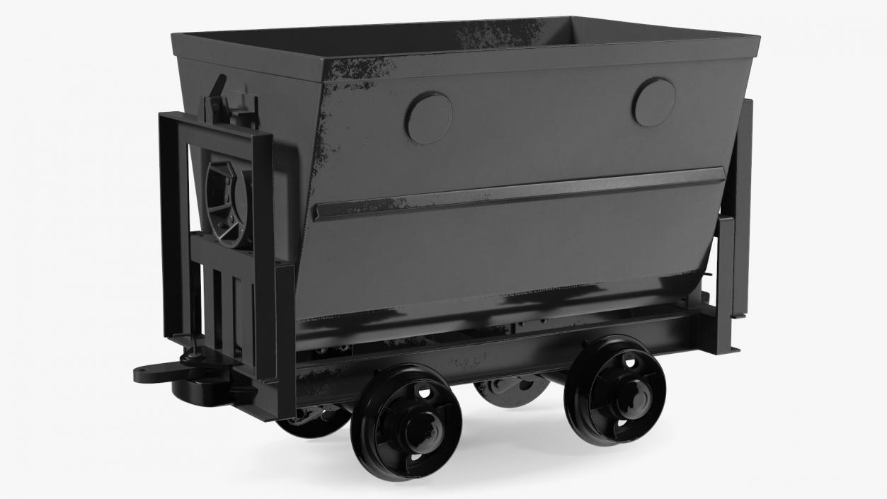 3D Mining Rail Cart Black New