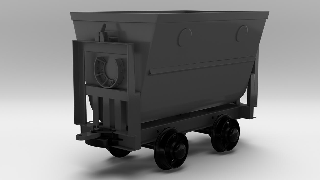 3D Mining Rail Cart Black New