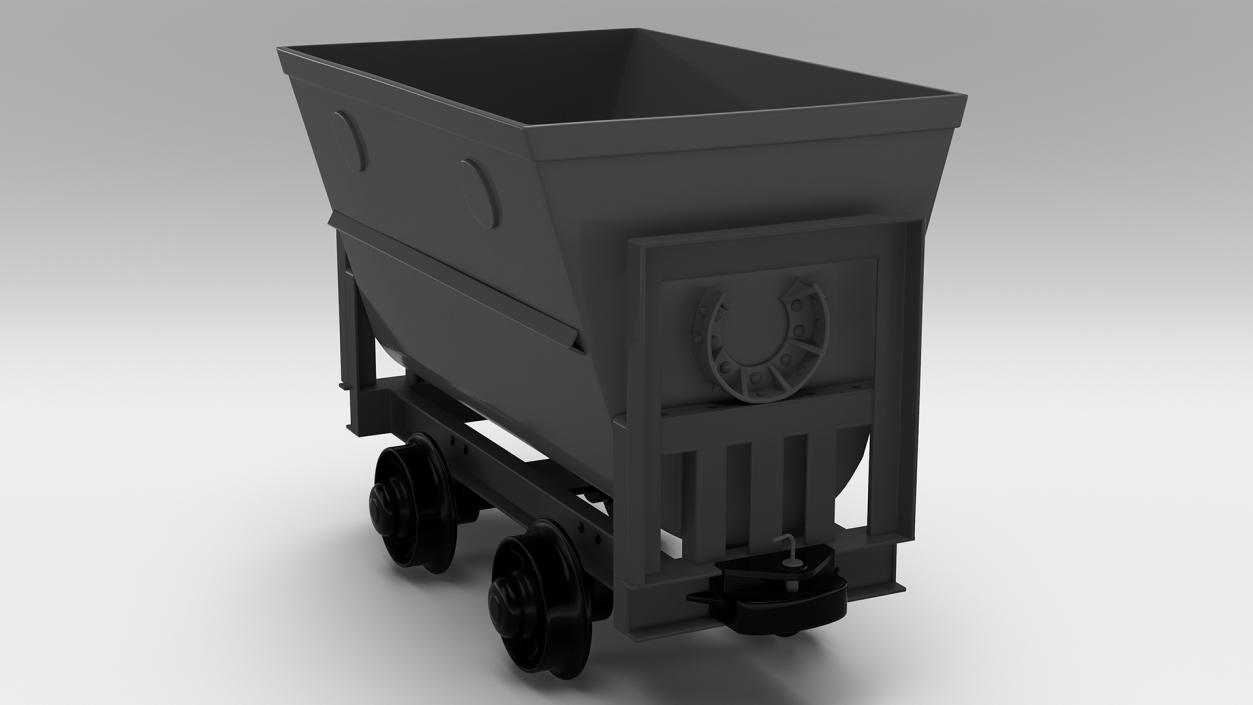 3D Mining Rail Cart Black New