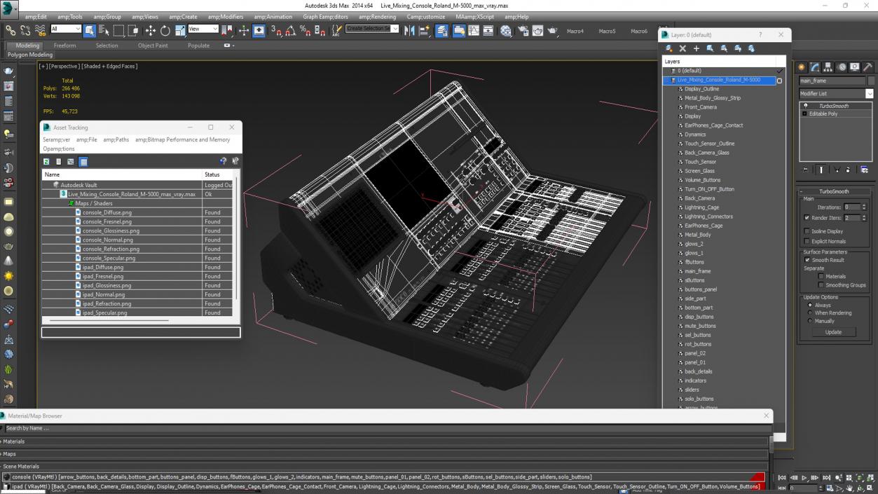 3D model Live Mixing Console Roland M-5000 2