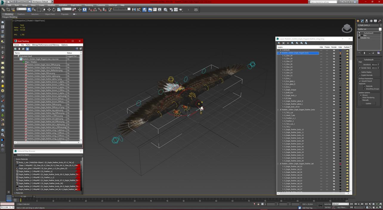 Realistic Golden Eagle Rigged 3D model